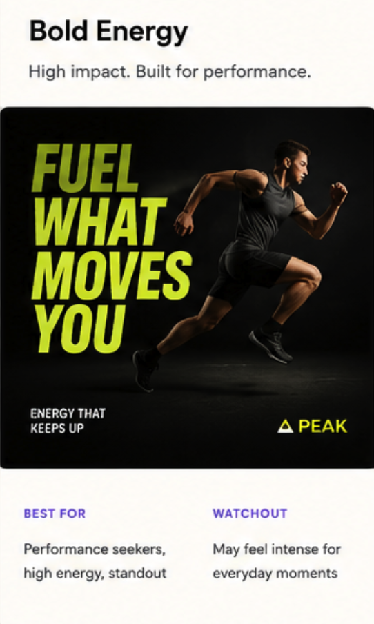 Creative route Route C: Bold Energy